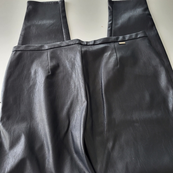 Armani Exchange Black Faux Leather Straight Pant - Picture 2 of 2